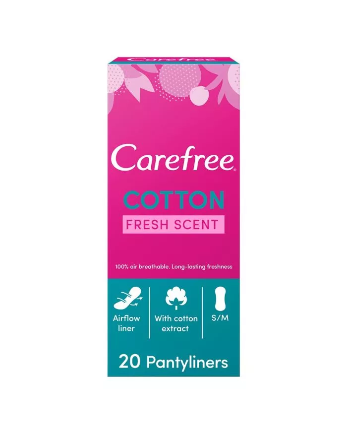 CAREFREE cotton feel fresh scent pantyliners 20's