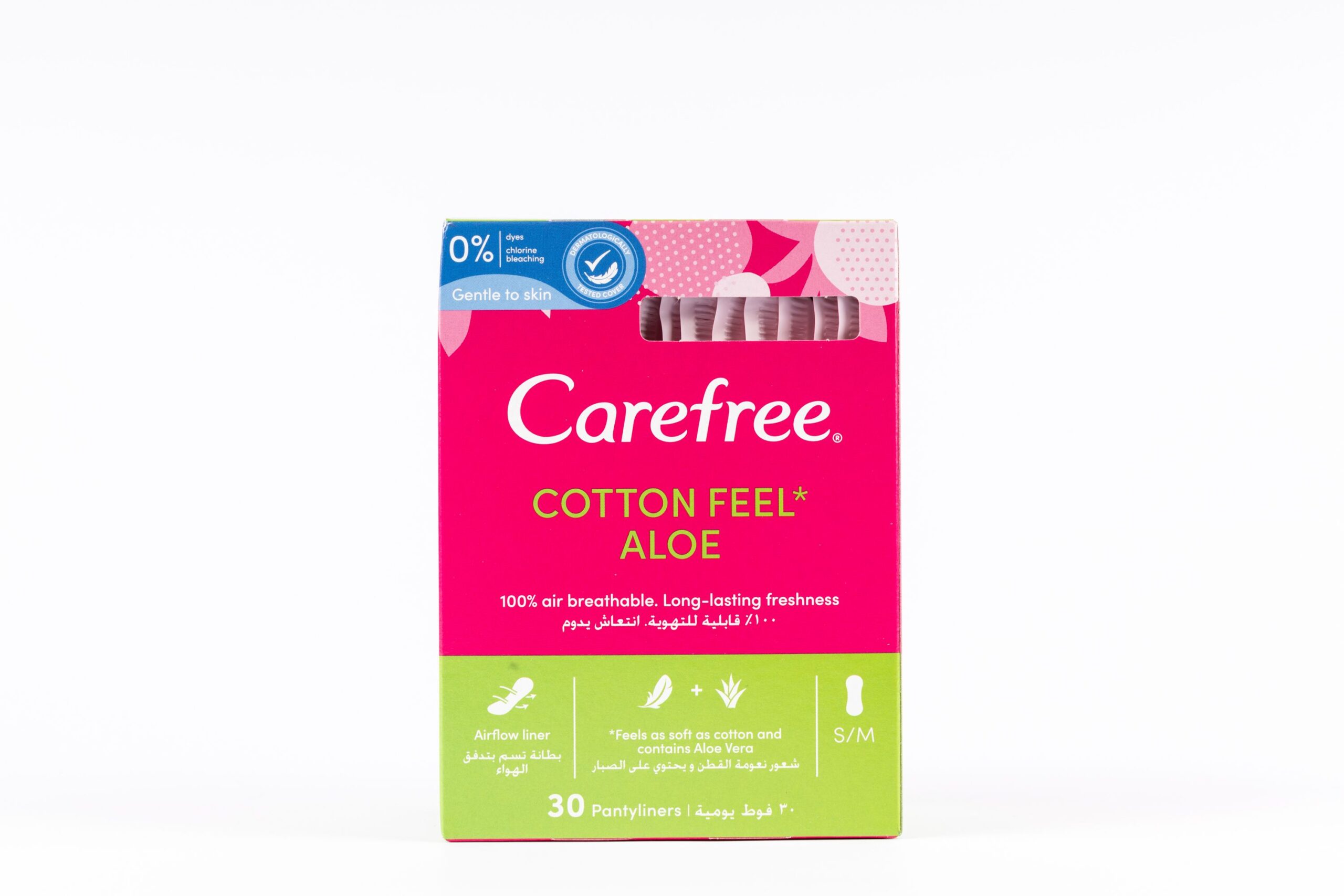 CAREFREE cotton feel aloe pantyliners 30's