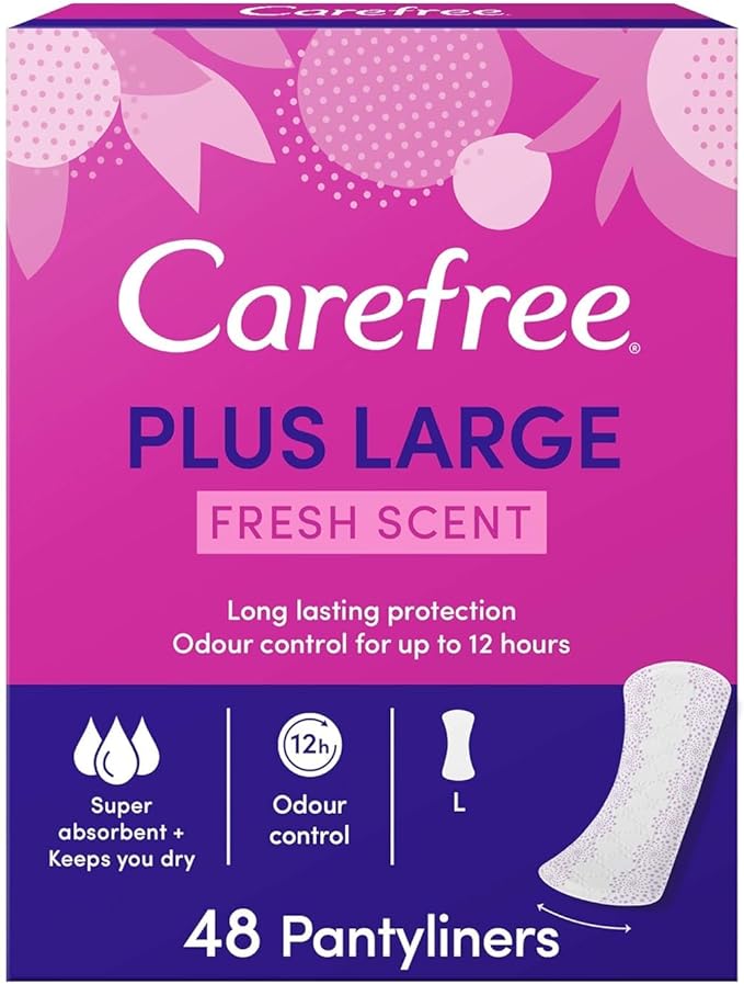 CAREFREE plus large light scent pantyliners 48's