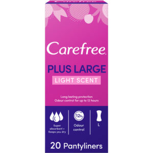 CAREFREE plus large light scent pantyliners 20's